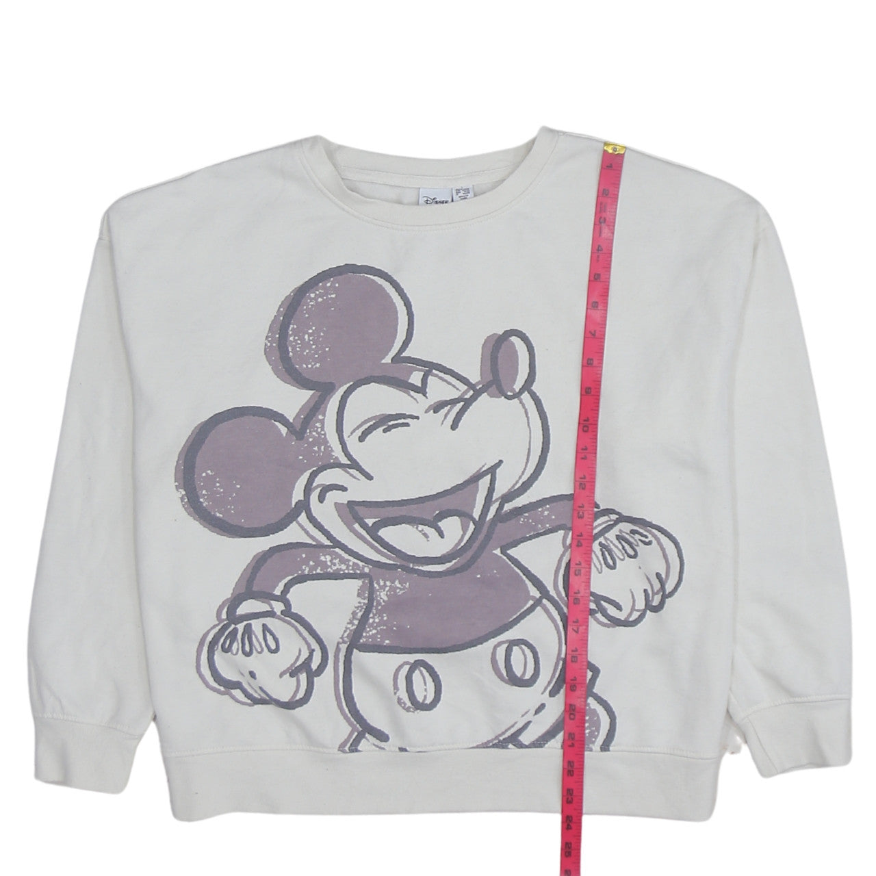 Disney Women White Mickey Mouse Pullover Sweatshirt Size L 14/16