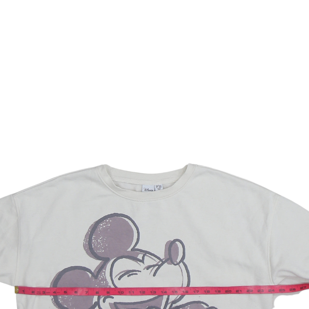 Disney Women White Mickey Mouse Pullover Sweatshirt Size L 14/16