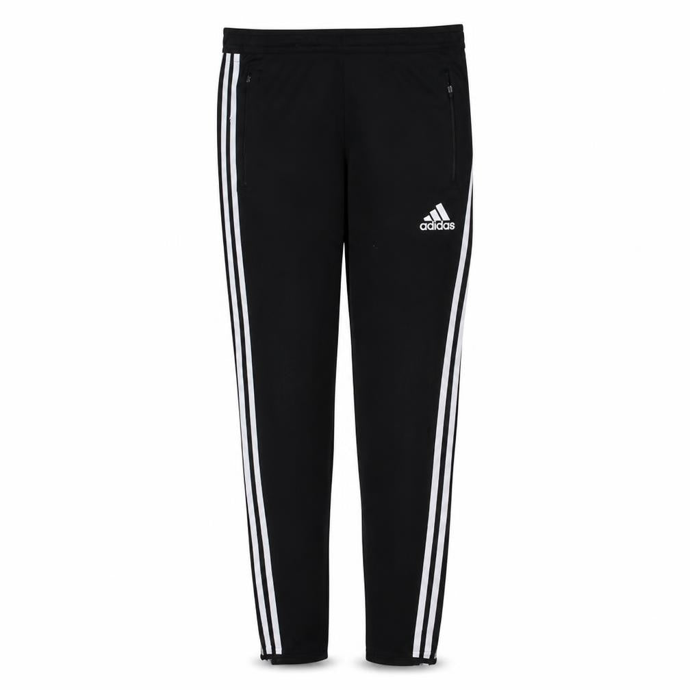 Front view of adidas Men’s Black Slim Fit Track Pants S Climalite Zip Pockets