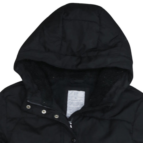 GAP Kids Boys Black XL ColdControl Max Hooded Puffer Jacket Winter Coat
