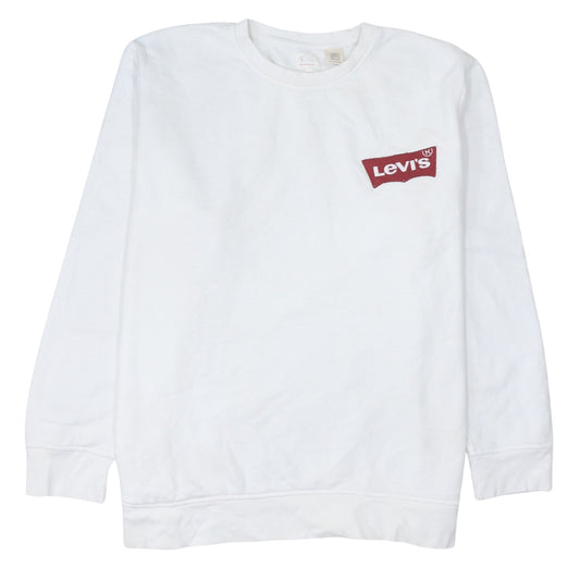 Levi's Mens White 3XL Crew Neck Logo Pullover Sweatshirt