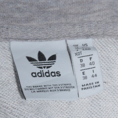 adidas Womens Grey 1/2 Zip Hooded Sweatshirt Size 12 Regular