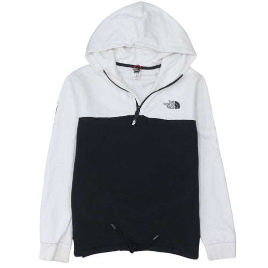 The North Face Women's Black & White 1/2 Zip Hoodie Size M Cotton Blend