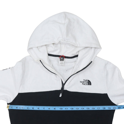 The North Face Women's Black & White 1/2 Zip Hoodie Size M Cotton Blend