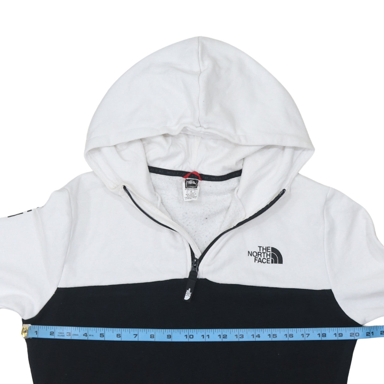 The North Face Women's Black & White 1/2 Zip Hoodie Size M Cotton Blend