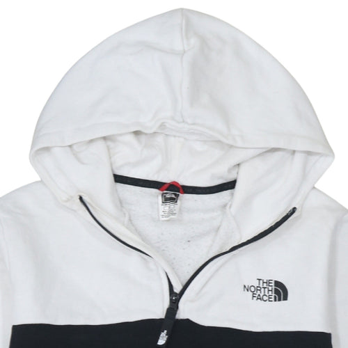 The North Face Women's Black & White 1/2 Zip Hoodie Size M Cotton Blend