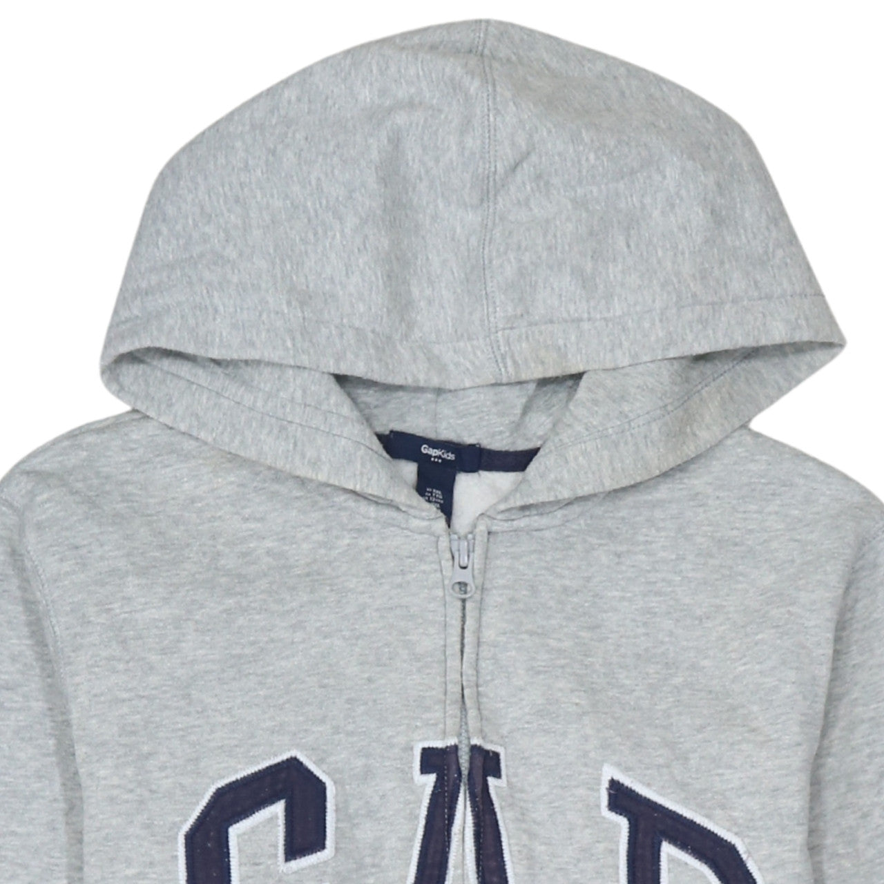 GapKids Boys Grey Full Zip Hoodie Size 13 Years Cotton Blend Logo Top