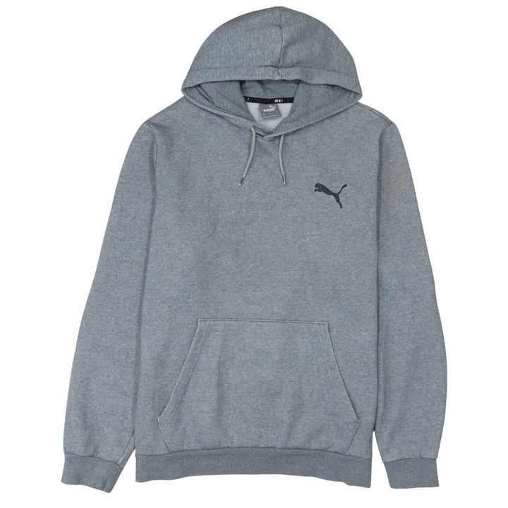 Puma Men's Grey XL Pullover Hoodie with Logo and Kangaroo Pocket