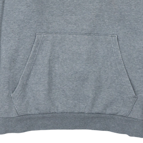 Puma Men's Grey XL Pullover Hoodie with Logo and Kangaroo Pocket