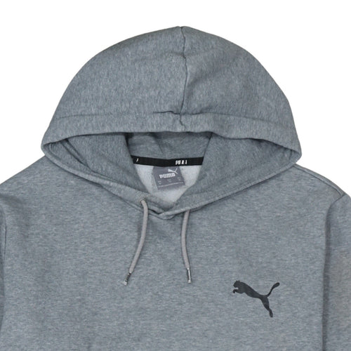 Puma Men's Grey XL Pullover Hoodie with Logo and Kangaroo Pocket