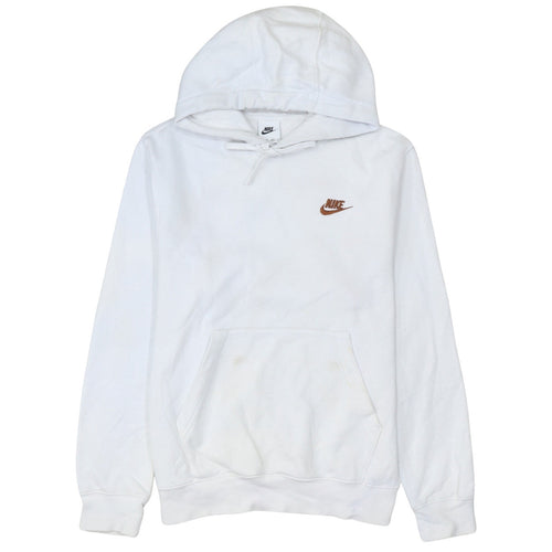 Nike Men's White XS Pullover Hoodie with Brown Logo