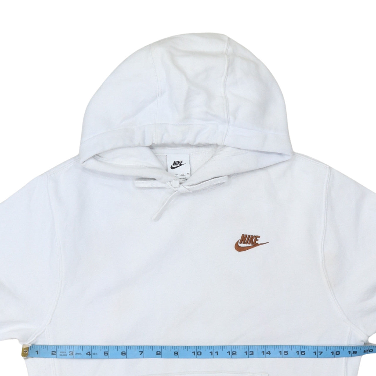 Nike Men's White XS Pullover Hoodie with Brown Logo