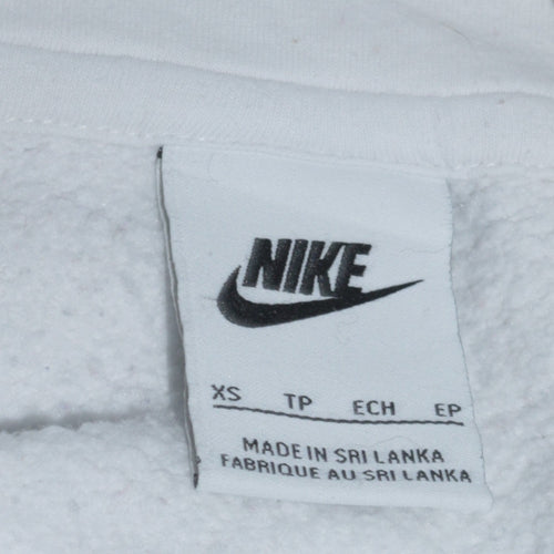 Nike Men's White XS Pullover Hoodie with Brown Logo