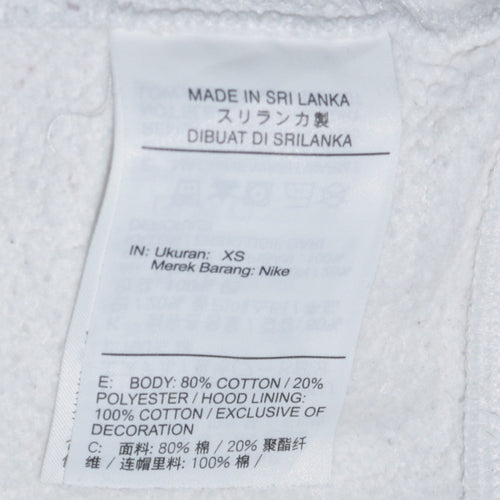 Nike Men's White XS Pullover Hoodie with Brown Logo