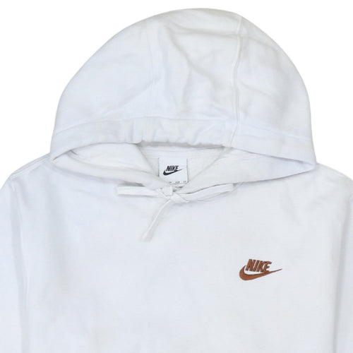 Nike Men's White XS Pullover Hoodie with Brown Logo