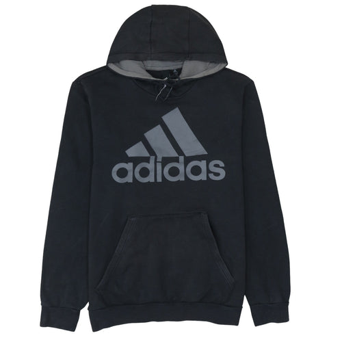 Adidas Mens Black XL Pullover Hoodie Logo Fleece Sweatshirt