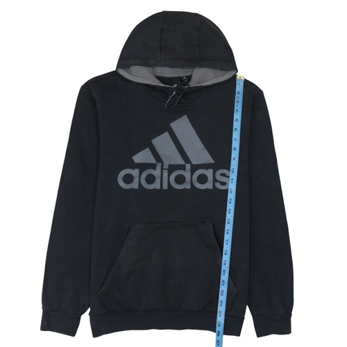 Adidas Mens Black XL Pullover Hoodie Logo Fleece Sweatshirt