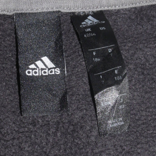 Adidas Mens Black XL Pullover Hoodie Logo Fleece Sweatshirt