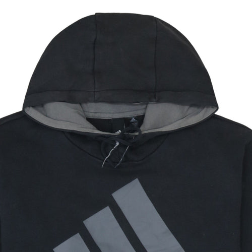 Adidas Mens Black XL Pullover Hoodie Logo Fleece Sweatshirt