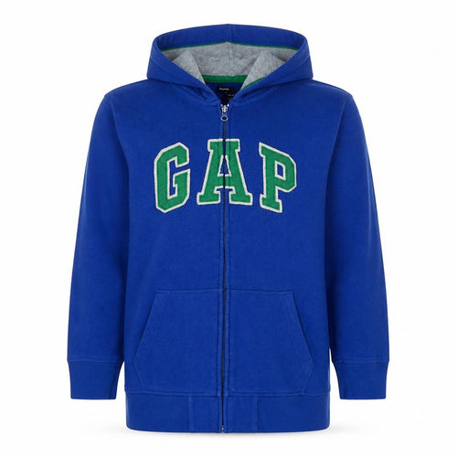 GapKids Boys Blue Full Zip Hoodie 13-14 Years Logo Hooded Sweatshirt