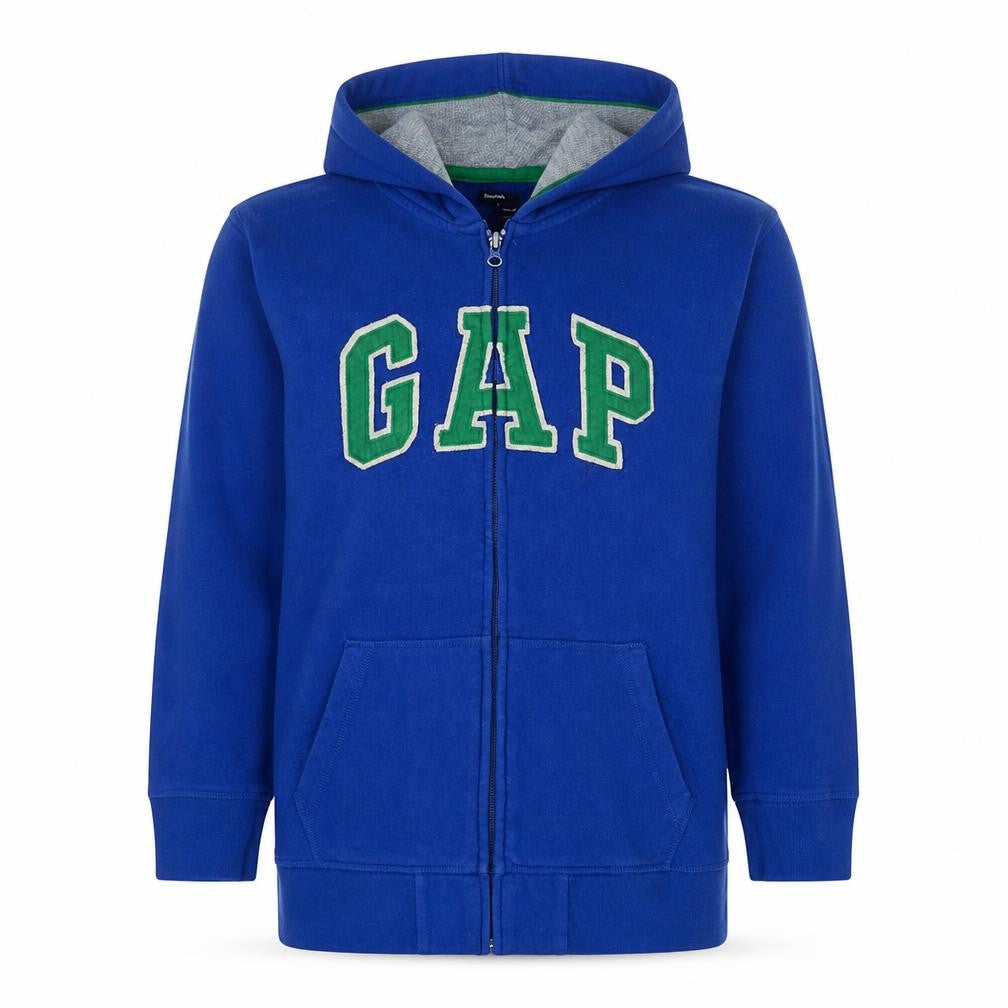 GapKids Boys Blue Full Zip Hoodie 13-14 Years Logo Hooded Sweatshirt