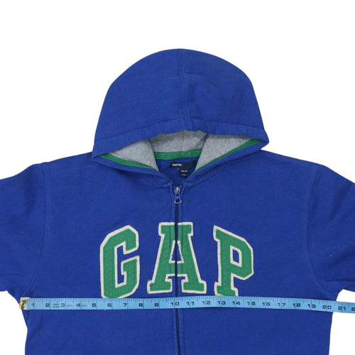 GapKids Boys Blue Full Zip Hoodie 13-14 Years Logo Hooded Sweatshirt