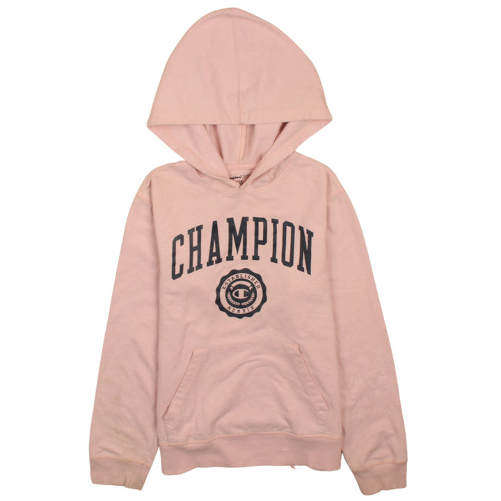 Champion Teens Pink Pullover Hoodie Size 14 Logo Graphic Sweatshirt