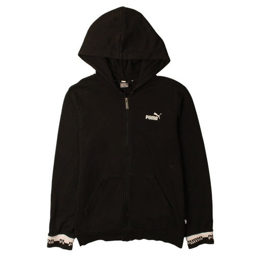 Puma Boys Black Full Zip Hoodie 13-14 Years 164cm Logo Design