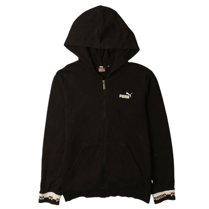 Puma Boys Black Full Zip Hoodie 13-14 Years 164cm Logo Design
