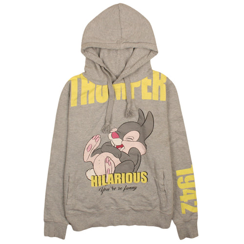 Disneyland Paris Womens Grey Thumper Hoodie Size L Pullover Fleece