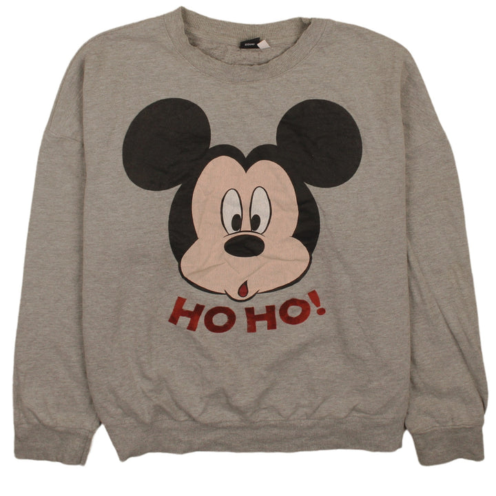 Disney Women Grey Mickey Mouse Christmas Sweatshirt XL