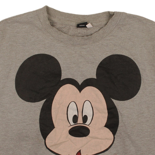 Disney Women Grey Mickey Mouse Christmas Sweatshirt XL