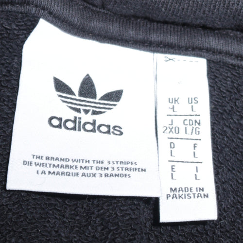 Adidas Men's Black Pullover Hoodie L Regular Fit Sports Logo
