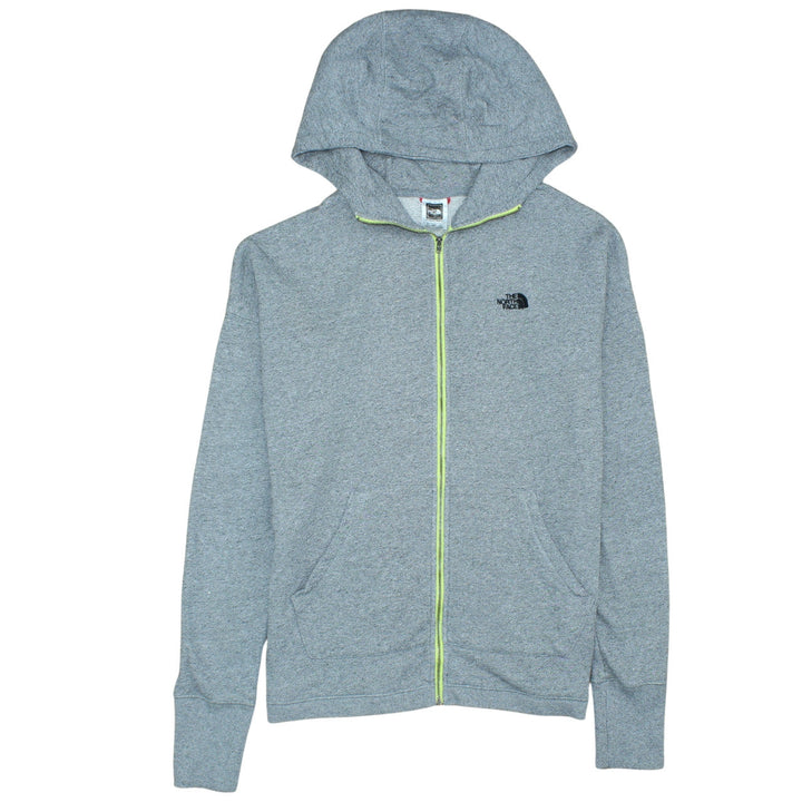The North Face Womens Grey Full Zip Hoodie Size L Lightweight Fleece