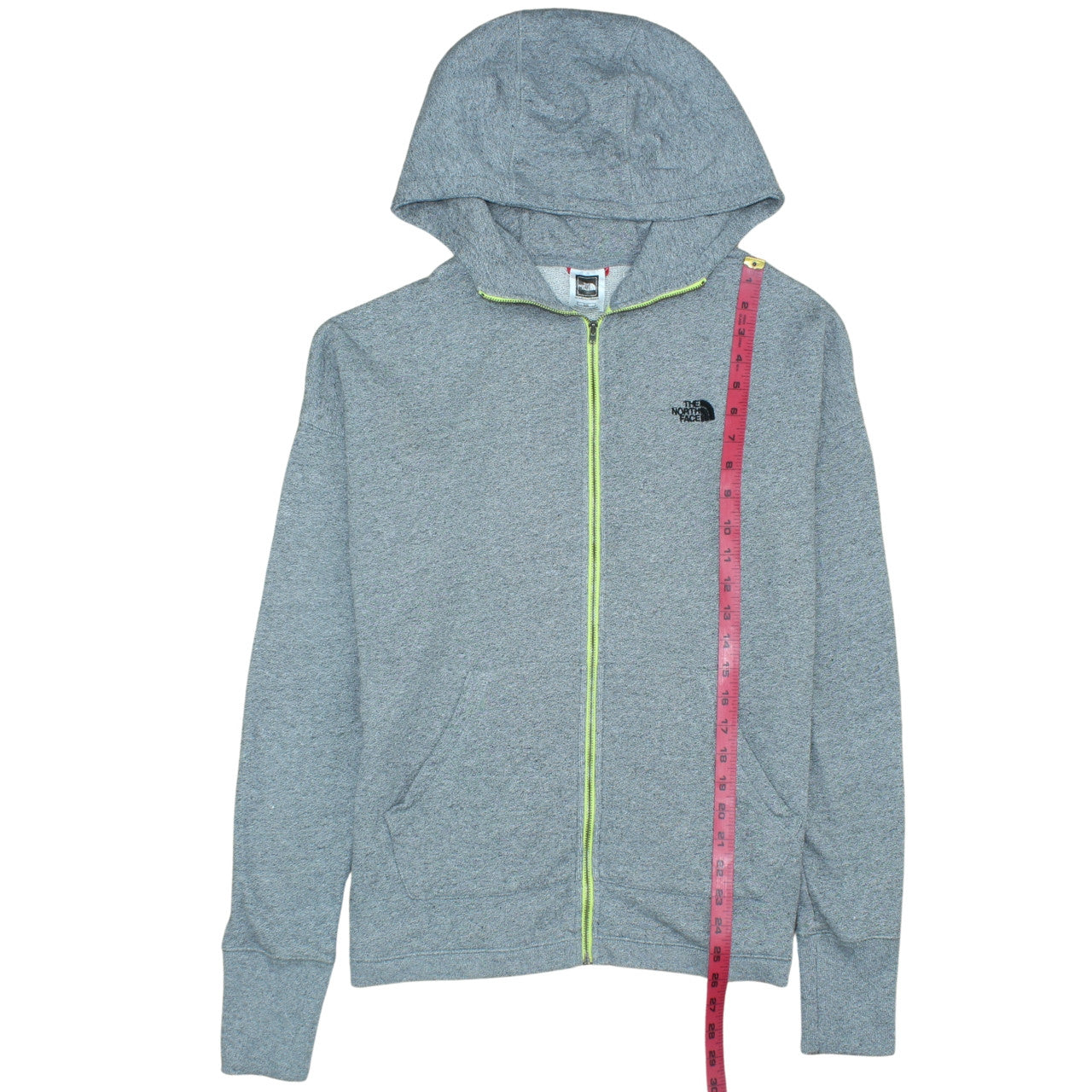 The North Face Womens Grey Full Zip Hoodie Size L Lightweight Fleece