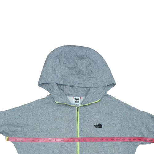 The North Face Womens Grey Full Zip Hoodie Size L Lightweight Fleece