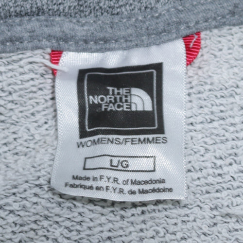 The North Face Womens Grey Full Zip Hoodie Size L Lightweight Fleece