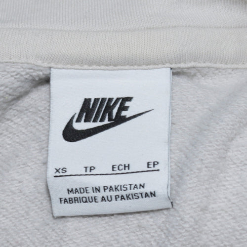Nike Men's Beige Pullover Hoodie XS Fleece Logo Sweatshirt