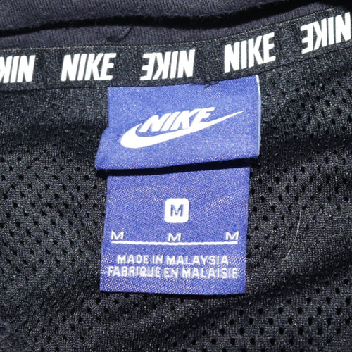 Nike Men Black Pullover Hoodie M Logo Zip Pocket Sportswear