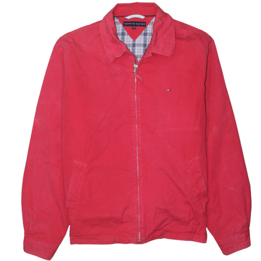 Tommy Hilfiger Men's Red Cotton Bomber Jacket M Classic Style
