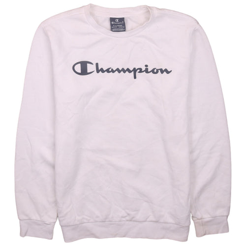 Champion Boys White Logo Pullover Sweatshirt Size 13-14 Years