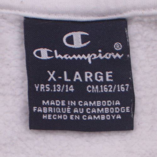 Champion Boys White Logo Pullover Sweatshirt Size 13-14 Years