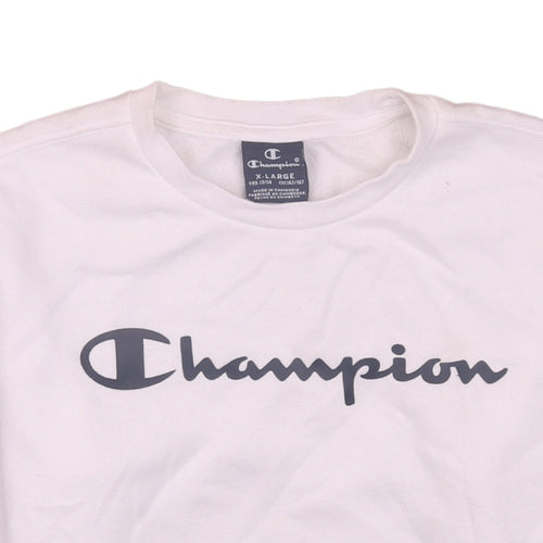 Champion Boys White Logo Pullover Sweatshirt Size 13-14 Years