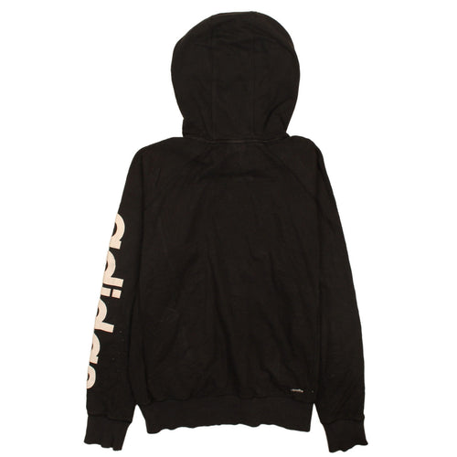 Adidas Womens Black Small Pullover Hoodie with Logo Sleeve Climalite