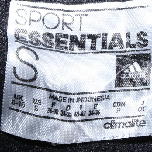 Adidas Womens Black Small Pullover Hoodie with Logo Sleeve Climalite