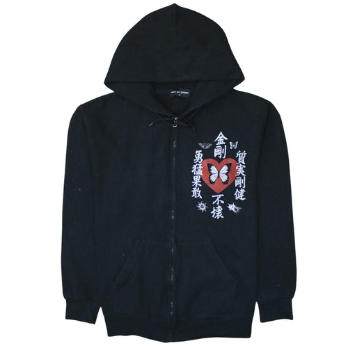 New Girl Order Womens Black Graphic Full Zip Hoodie Size 12