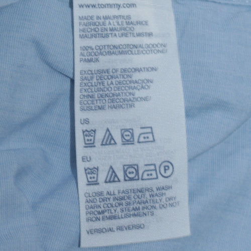 Hilfiger Denim Men's Blue Button-Down Long Sleeve Cotton Shirt M