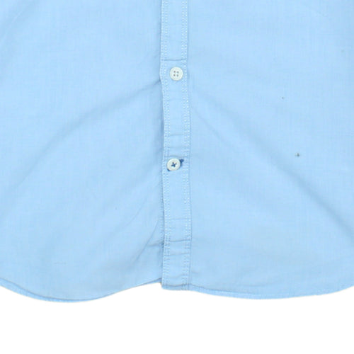 Hilfiger Denim Men's Blue Button-Down Long Sleeve Cotton Shirt M