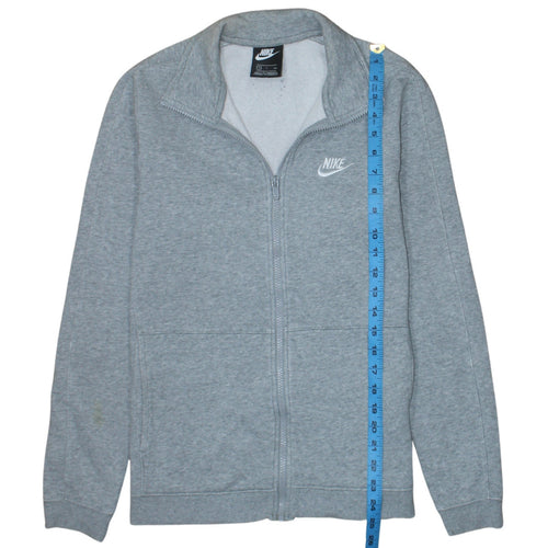 Nike Men's Grey Full Zip Cotton Fleece Sweatshirt Small