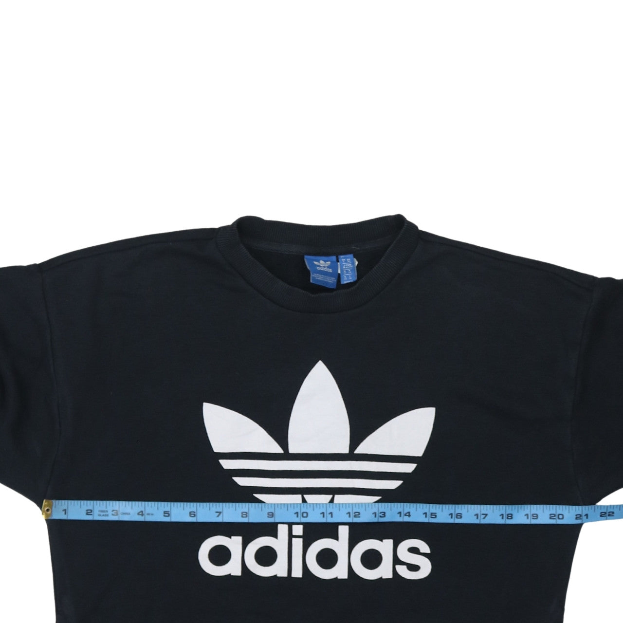 Adidas Womens Black Crew Neck Pullover Sweatshirt Size XS Classic Logo